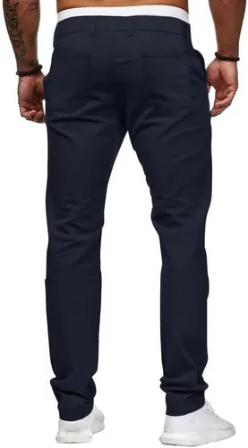 Vista 5 de HUNGSON Pantalones de vestir ajustados ajustados para hombre