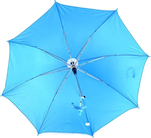 Vista 3 de BG Sombrilla ligera de color sólido para niños con silbato novedoso (azul)