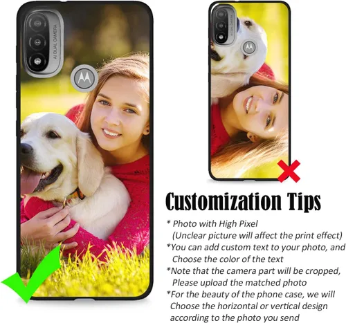 Vista 3 de Funda de teléfono personalizada para Motorola Moto E20 – Fundas personalizadas para teléfono por foto personalizada y diseño de nombre de texto