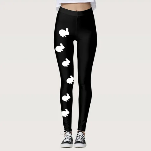 Vista 4 de Easter Day Leggings for Women High Waist Funny Bunny Printed Yoga Pants Holiday Tights for Workout Running Sports