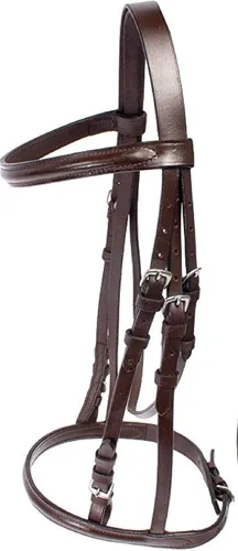 Vista 3 de Sillín de cuero genuino para montar a caballo, kit de inicio de silla de montar a caballo, color marrón, paquete combinado de 7 piezas