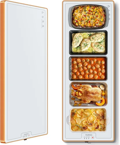 Vista 14 de Tapete de calentamiento para alimentos, L, 22 x 14 pulgadas, bandeja de calentamiento eléctrico de vidrio templado, color negro Keep Food