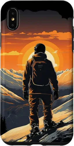 Vista 11 de Snowboarding Snowboard Snowboarder Mountain Sunset Case for iPhone 17