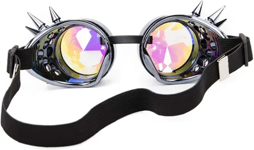 Vista 6 de Gafas de sol vintage Steampunk con lentes de caleidoscopio rústicas para fiestas góticas