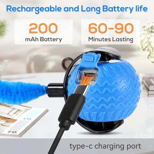 Vista 5 de Juguetes interactivos inteligentes para gatos para interiores, bola automática para mascotas, juguete de caza para gatitos, 3 modos estimulantes