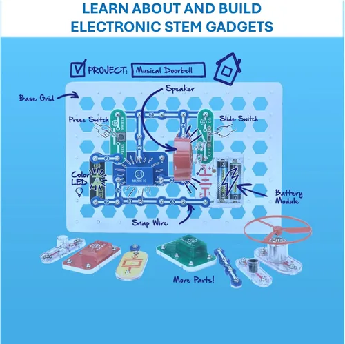 Vista 3 de Kit para diseñar circuitos eléctricos Circuits Jr. SC-100, Negro