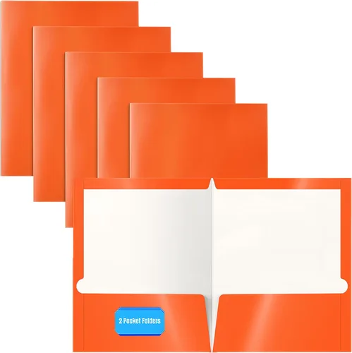 Vista 7 de Better Office Products Carpetas de papel laminado brillante con 2 bolsillos, colores surtidos, tamaño carta, caja de 25 carpetas de colores surtidos