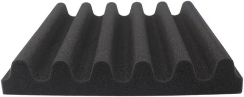 Vista 4 de Paquete de 12 paneles de espuma acústica de alta densidad a prueba de sonido, paneles de absorción ignífugos de 12 x 12 x 2 pulgadas