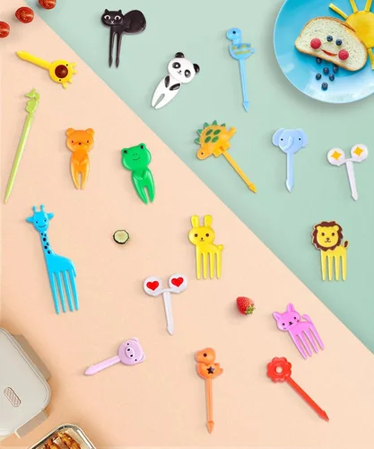 Vista 7 de 160 piezas de púas de comida para niños con caja de almacenamiento, accesorios de almuerzo para niños para caja bento, púas de comida para niños