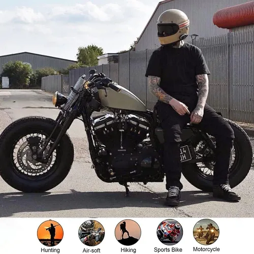 Vista 5 de LOMENG - Pantalones de motociclismo para hombre, pantalones de motocross para motocicleta, jeans de ciclismo, seguridad CE, rodilla y cadera