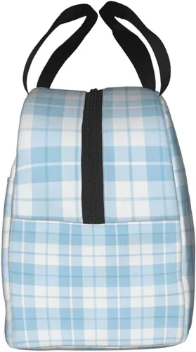 Vista 4 de Miaoquhe Lunch Box for Women Men Blue Plaid Checkered Insulated Lunch Bag for Teen Girls Adults Gingham Cute Preppy Reusable Portable Lunchbox