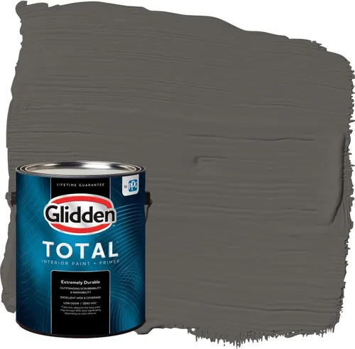 Vista 39 de Glidden Pintura Interior + Imprimación: Gris/Plata Antigua, Una Capa, Satinado, 1 Galón