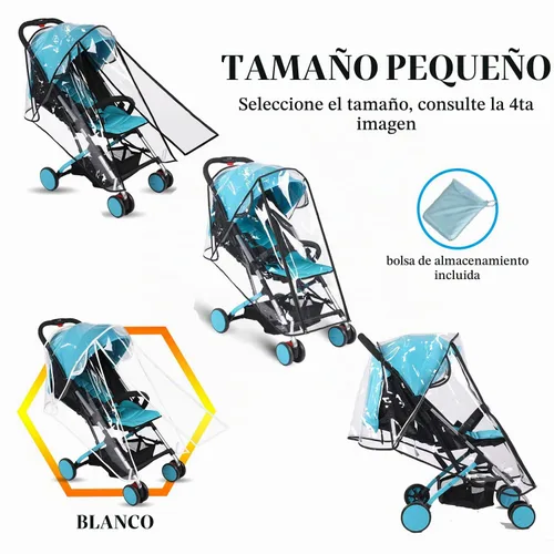 Vista 2 de Cubierta para cochecito de bebé, paraguas protector contra el clima, accesorios de tamaño universal, protege de la lluvia, viento, nieve, polvo
