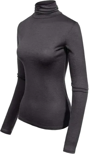 Vista 20 de MixMatchy Camisetas de manga larga delgadas y ligeras para mujer, cuello alto, capa base, camisetas activas