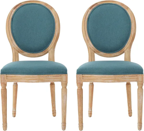 Vista 15 de Christopher Knight Home - Juego de sillas para comedor, modelo Phinnaeus, juego de 4, madera, rayas azul oscuro + beige claro + natural