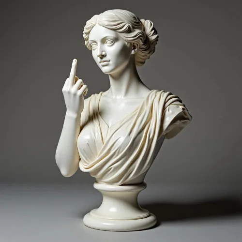 Vista 3 de Venus con estatua de actitud, figura de resina de dedo medio sin complejos, decoración de arte moderno atrevida para el hogar y la oficina, estatua