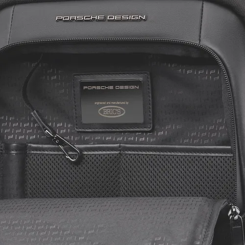 Vista 5 de Brics Porsche Mochila para portátil de 16 pulgadas mochila grande de viaje de nailon para hombres y mujeres colección Roadster color negro Negro L