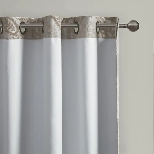 Vista 5 de Sun Smart Amelia - Cortina de oscurecimiento total jacquard con diseño paisley para dormitorio, panel individual de lujo para ventana de sala