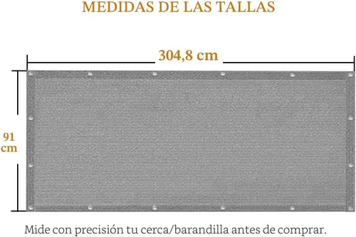 Vista 4 de iCover 3x10 pies de valla de pantalla de privacidad para balcón, cubierta de valla de barandilla resistente a los rayos UV para porche, terraza Gris