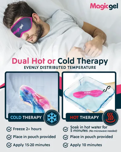 Vista 4 de Magic Gel Paquete frío de máscara de ojos Paquete de 2 mascarillas refrescantes para dormir Máscara de ojos fríos Reuable y compresa de ojos