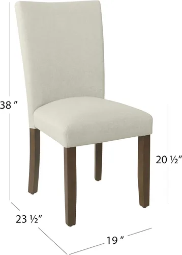 Vista 3 de HomePop Silla de comedor clásica Parsons - Tejido gris (juego de 2)