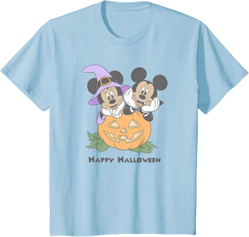 Vista 6 de Disney Mickey and Friends Halloween Pumpkin Mickey & Minnie Camiseta Blanco