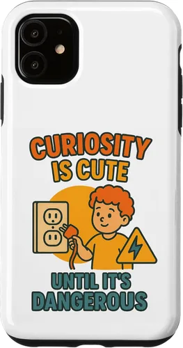Vista 8 de Curiousity is Cute Workplace & Home Safety Awareness Gift Case for iPhone 16