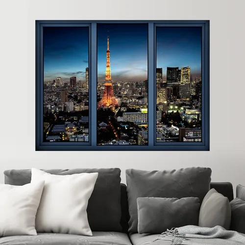Vista 21 de SIGNWIN Adhesivo mural removible para pared, atardecer cielo naranja, otoño, bosque, árbol, paisaje, naturaleza, arte fino, rústico, paisaje