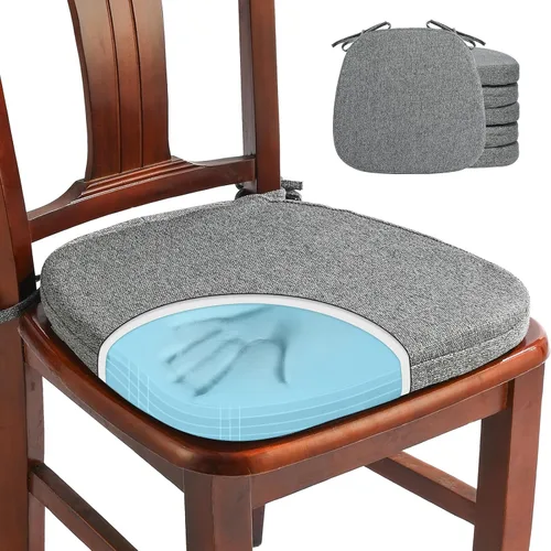 Vista 20 de SINOSSO 1 paquete de cojines de espuma viscoelástica para silla de comedor, tela tejida amigable de 16 pulgadas en forma de U, cómoda almohadilla