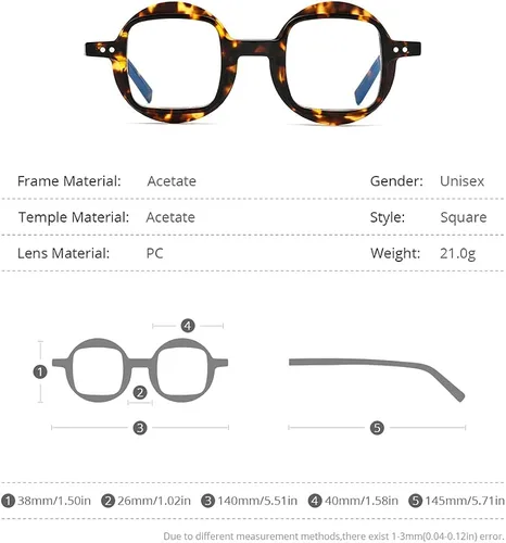 Vista 3 de HEPIDEM Marco de lentes de acetato para hombre lentes ópticos retro redondos cuadrados