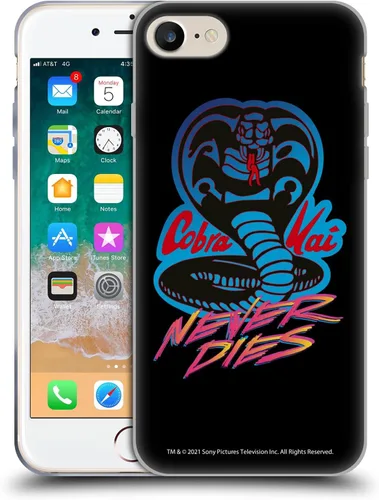 Vista 24 de Head Case Designs Funda de gel suave con licencia oficial de Cobra Kai Eagle Fang Logo Key Art compatible con Apple iPhone 7 Plus/iPhone 8 Plus