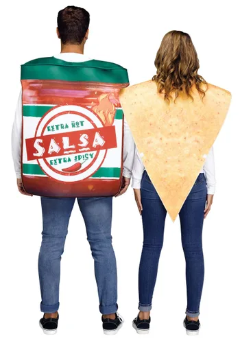 Vista 2 de Disfraz de pareja Chips and Salsa para adultos Multicolor
