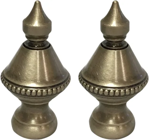 Vista 6 de Royal Designs - Urna puntiaguda de 1.6 pulgadas para pantalla de lámpara, bronce aceitado, juego de 2