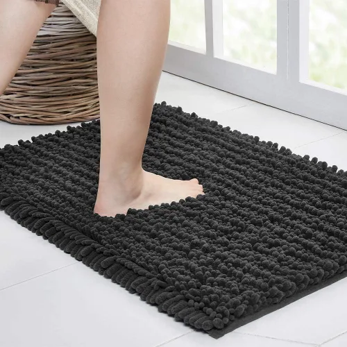 Vista 52 de Walensee Alfombra de baño antideslizante (32x20, azul oscuro) absorbente de agua, súper suave, felpilla peluda, lavable a máquina, se seca