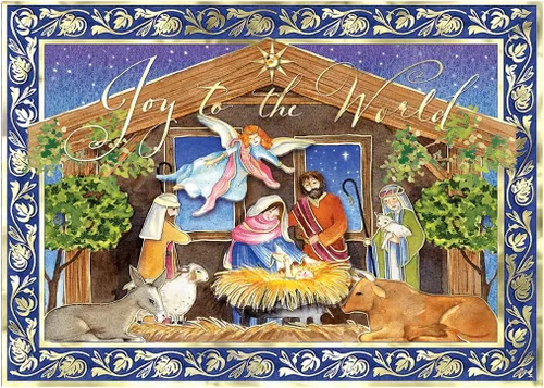 Vista 5 de Punch Studio Oh Holy Night Mary - Tarjetas dimensionales en caja con 12 tarjetas adornadas y sobres (57749)