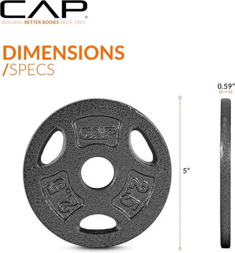 Vista 5 de CAP Barbell Placas de peso de agarre estándar de 1 pulgada