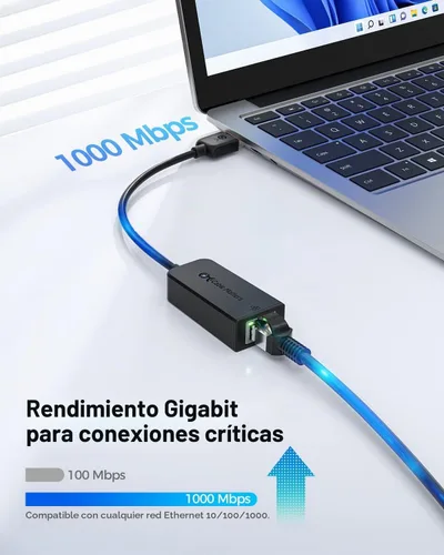 Vista 2 de Cable Matters Adaptador USB a Ethernet, red Gigabit USB 3.0