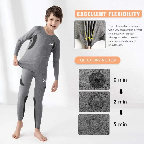 Vista 4 de MEETYOO Conjunto de ropa interior térmica unisex para niños y niñas
