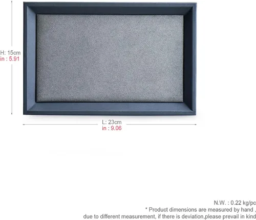 Vista 9 de Oirlv Organizador plano de cuero de alta calidad para exhibición de joyas, bandeja para catchall y valet para mesita de noche o aparador (pequeño)