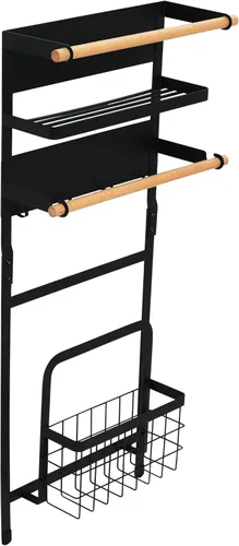 Vista 6 de Household Essentials Estante organizador magnético de metal, negro