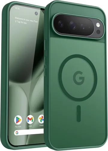 Vista 82 de Funda para teléfono Google Pixel 9 Pro XL, Compatible con Magnético, Protección contra Caídas de Grado Militar Translúcida Mate Resistente a Golpes
