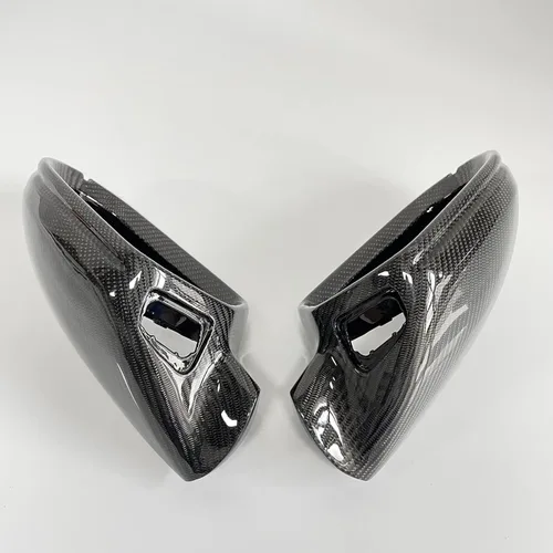 Vista 3 de BODENLA 1 par de funda para espejo retrovisor de puerta de fibra de carbono real para ala de puerta para Audi A6 C7 S6 2012-2018