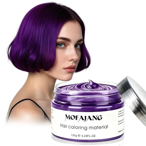Vista 10 de Asocrew Cera temporal negra para el cabello, 4.23 onzas, no pegajosa, de secado rápido, lavable, para peinar, regalos para niños, adolescentes Negro
