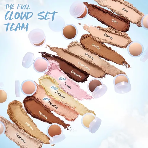 Vista 7 de Kosas Cloud Set Polvo fijador prensado – Polvo facial translúcido con control de brillo, acabado mate suave, aireado (porcelana transparente)