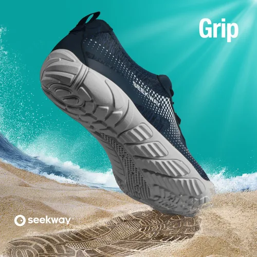 Vista 6 de SEEKWAY - Zapatos de agua unisex, de secado rápido, tipo calcetín y con sensación de pies descalzos para adultos ideales para playa, natación, río