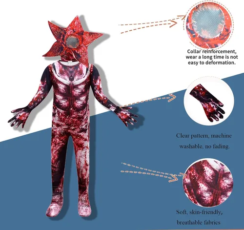 Vista 2 de Layeba Halloween Costume Kids Scary Monster Outfits Cosplay with Mask 5-12Y