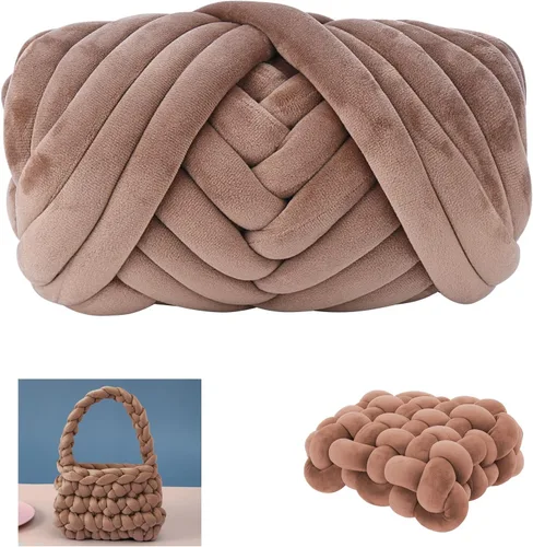 Vista 20 de Hilo de Algodón Grueso para Tejer con los Brazos Crochet Super Saver Jumbo Gigante Voluminoso Premier Hilo para Hacer Mantas para Casa de Mascotas