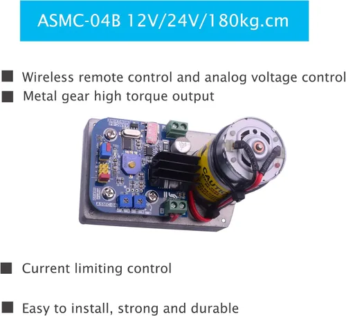 Vista 2 de ASMC-04B Robot Digital Servo High Power Torque 12V/24V 396.8 lbs.cm con placa de brazo para manipulador robótico grande multicolor