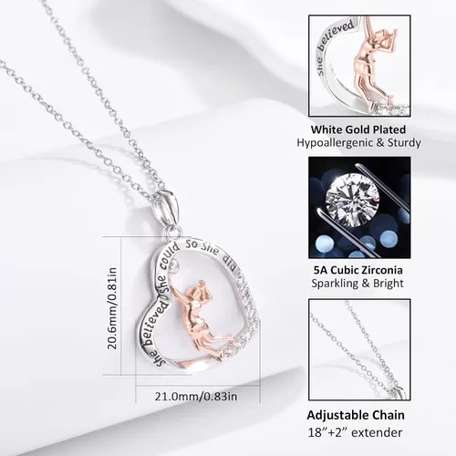 Vista 6 de CERSLIMO Regalos de voleibol para niñas adolescentes, collar de voleibol para niñas, mujeres, entrenadoras de jugadores, regalos inspiradores