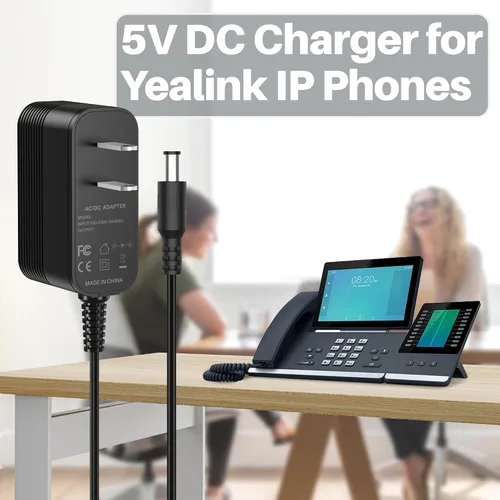 Vista 4 de Adaptador de corriente para teléfono Yealink T54W, T46U, MP54, MP56, T57W, T46S, T48U, T53W fuente de alimentación para teléfonos IP Yealink